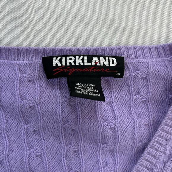 Kirkland Signature Cashmere Cable Knit Light Purple Sweater Women's XL Pullover - Picture 2 of 8